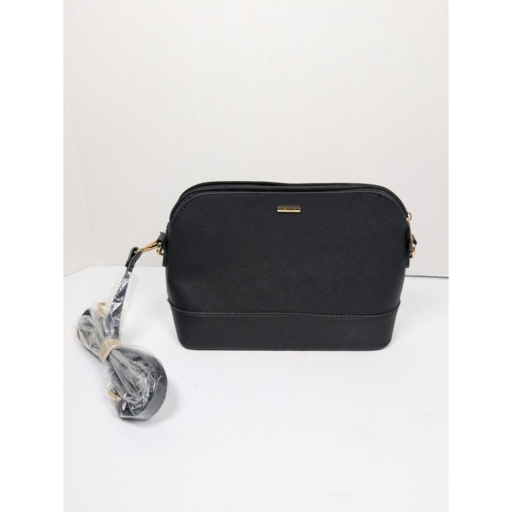 Lovevook Black Faux Leather Dome Crossbody Shoulder Bag Purse NWOT